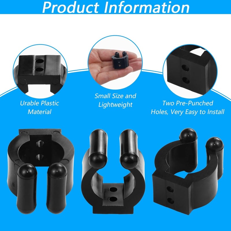 OXDFK 20 PCS Fishing Rod Clips, Wall Mounted Fishing Rod Holders, Billiards Snooker Cue Locating Clip Holder, for Fishing-Rods Billiards Cues Storage Rack - Image 3